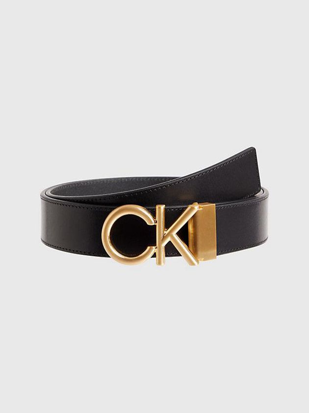 Calvin Klein USA Leather Logo Mens Belt Black 2914367-CB